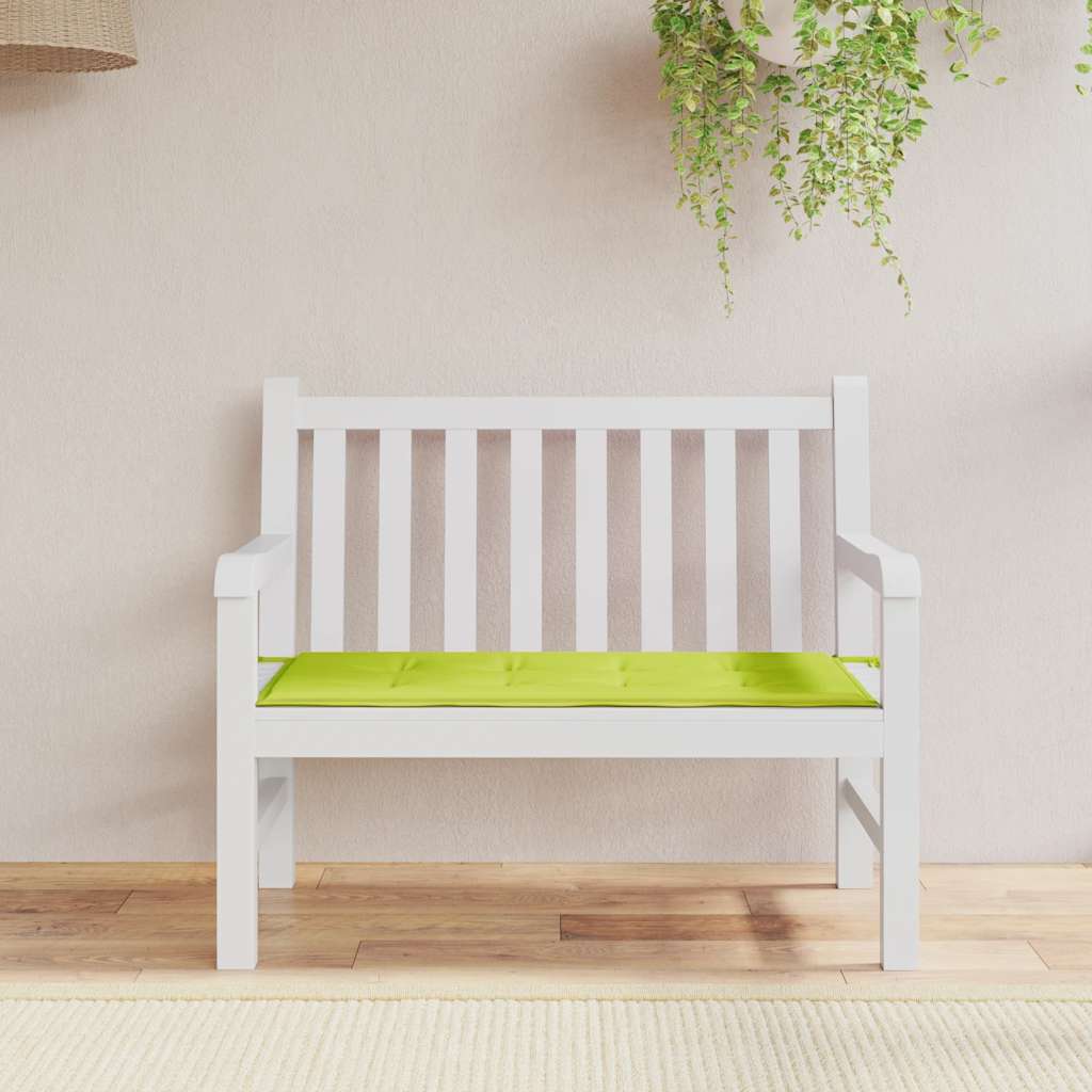 Vidaxl jardin banc coussin 120x50x4 cm tissu oxford vert brillant