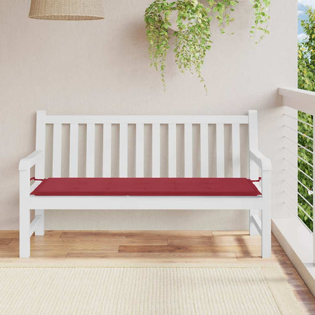 Vidaxl jardin banc coussin 150x50x4 cm oxford tissu vin rouge