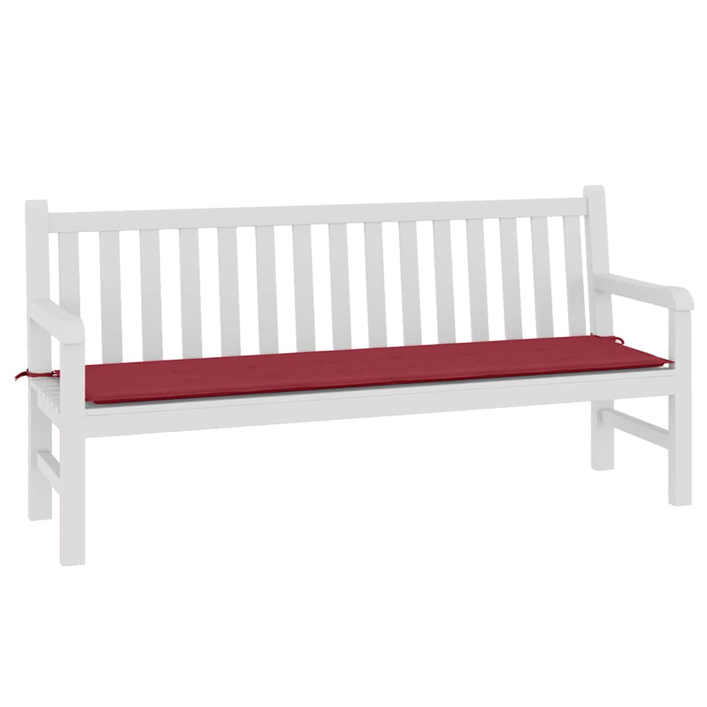 Vidaxl jardin banc coussin 180x50x3 cm oxford tissu vin rouge