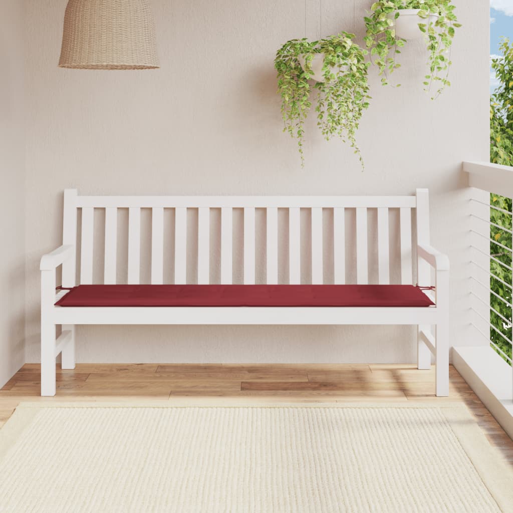 Vidaxl Garden bench cushion 180x50x3 cm Oxford fabric wine red