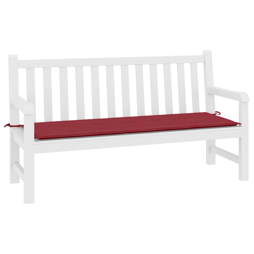 Vidaxl jardin banc coussin 200x50x4 cm oxford tissu vin rouge