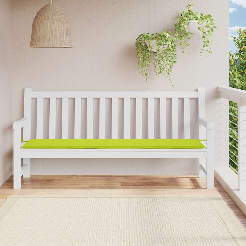 Vidaxl jardin banc coussin 200x50x4 cm tissu oxford vert clair