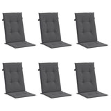 Coussins de chaise de jardin vidaxl 6 st dos haut 120x50x3 cm en tissu anthracite