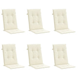 Coussins de chaise de jardin vidaxl 6 st dos haut 120x50x3 cm Crème de tissu -colore