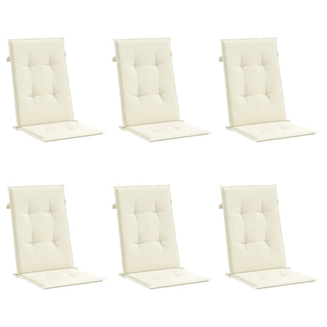 Coussins de chaise de jardin vidaxl 6 st dos haut 120x50x3 cm Crème de tissu -colore