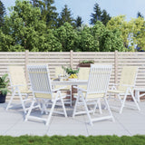 Coussins de chaise de jardin vidaxl 6 st dos haut 120x50x3 cm Crème de tissu -colore