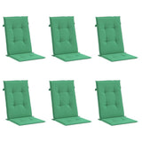 Vidaxl Garden Chair Cushions 6 ST High Back 120x50x3 cm Tissu vert