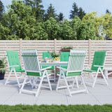 Vidaxl Garden Chair Cushions 6 ST High Back 120x50x3 cm Tissu vert