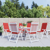 Coussins de chaise de jardin vidaxl 6 ST High arrière 120x50x3 cm Red