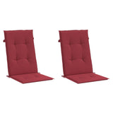 Coussins de chaise de jardin vidaxl 2 st dos haut 120x50x3 cm vin de tissu rouge