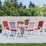 Coussins de chaise de jardin vidaxl 6 st dos haut 120x50x3 cm vin de tissu rouge