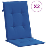 Vidaxl Garden Chair Cushions 2 St High Back 120x50x3 cm Tissu Royal Bleu