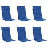 Vidaxl Garden Chair Cushions 6 St High Back 120x50x3 cm Fabric Royal Bleu