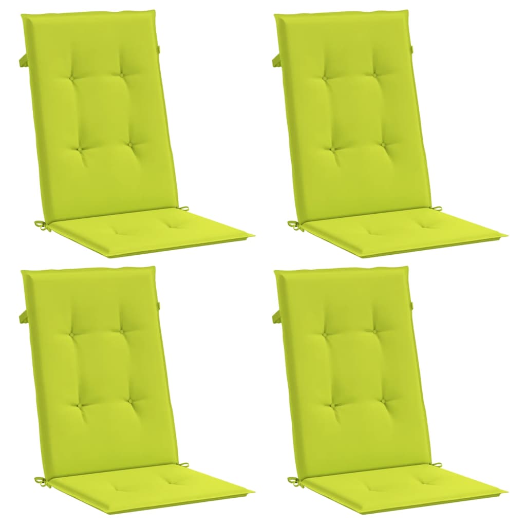 Coussins de chaise de jardin vidaxl 6 ST High arrière 120x50x3 cm tissu vert transparent