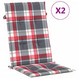 Vidaxl Garden Chair Cushions 2 PCS 120x50x3 cm Tissu Diamond Match Red