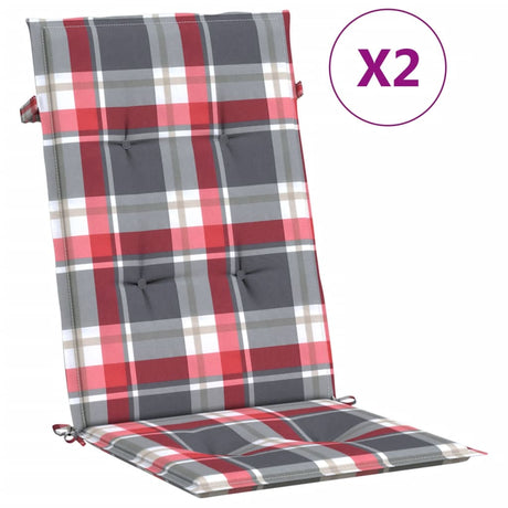 Vidaxl Garden Chair Cushions 2 PCS 120x50x3 cm Tissu Diamond Match Red