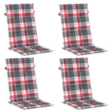 Vidaxl Garden Chair Cushions 4 PCS 120x50x3 cm Fabric Modèle de diamant rouge