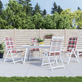 Vidaxl Garden Chair Puter 4 PCS 120x50x3 cm stoff Diamantmønster rød