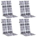 Coussins de chaise de jardin vidaxl 4 pcs 120x50x3 cm tissu diamant motif gris