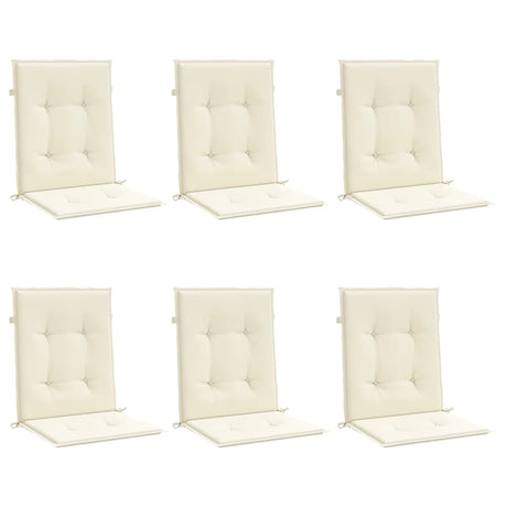 Coussins de chaise de jardin vidaxl 6 pcs 100x50x3 cm crème tissu oxford -colore