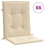 Coussins de chaise de jardin vidaxl 6 pcs 100x50x3 cm en tissu oxford beige