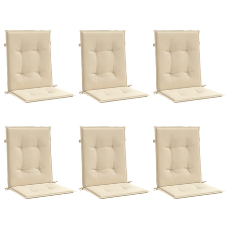 Coussins de chaise de jardin vidaxl 6 pcs 100x50x3 cm en tissu oxford beige