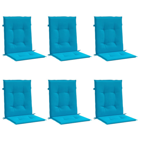 Coussins de chaise de jardin vidaxl 6 pcs 100x50x3 cm oxford tissu bleu