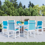 Coussins de chaise de jardin vidaxl 6 pcs 100x50x3 cm oxford tissu bleu