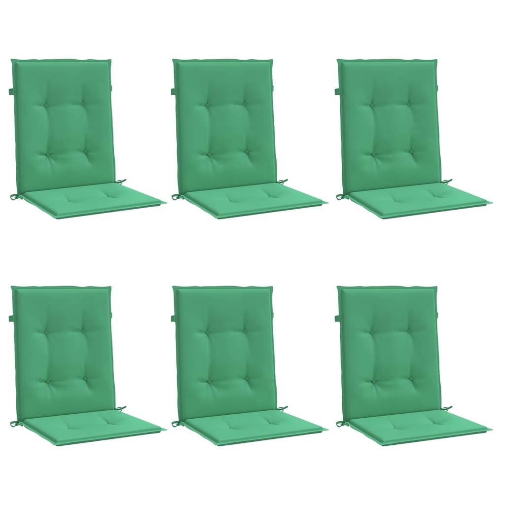 Cojines de silla de jardín Vidaxl 6 pcs 100x50x3 cm oxford tela verde