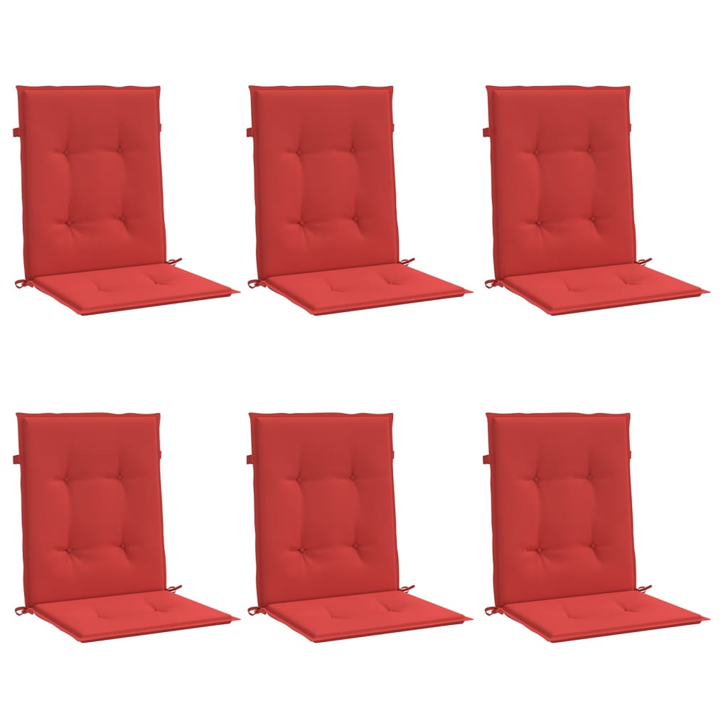 Vidaxl Garden Stol Puder 6 PCS 100x50x3 cm Oxford stof rød