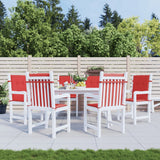 Coussins de chaise de jardin vidaxl 6 pcs 100x50x3 cm oxford tissu rouge