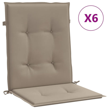 Vidaxl Garden Chair Cushions 6 PCS 100x50x3 cm Oxford Fabric Taupe