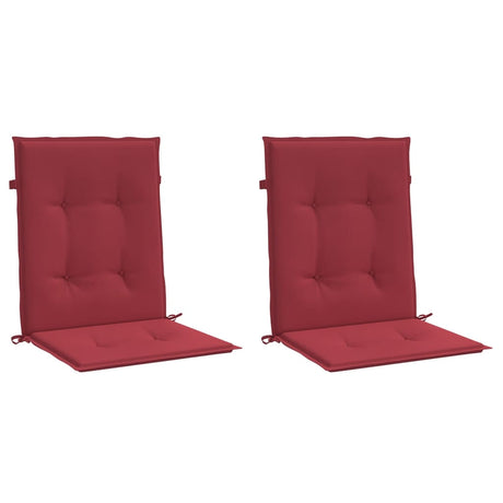 Vidaxl jardin chaise coussins 2 st 100x50x3 cm oxford tissu wine rouge