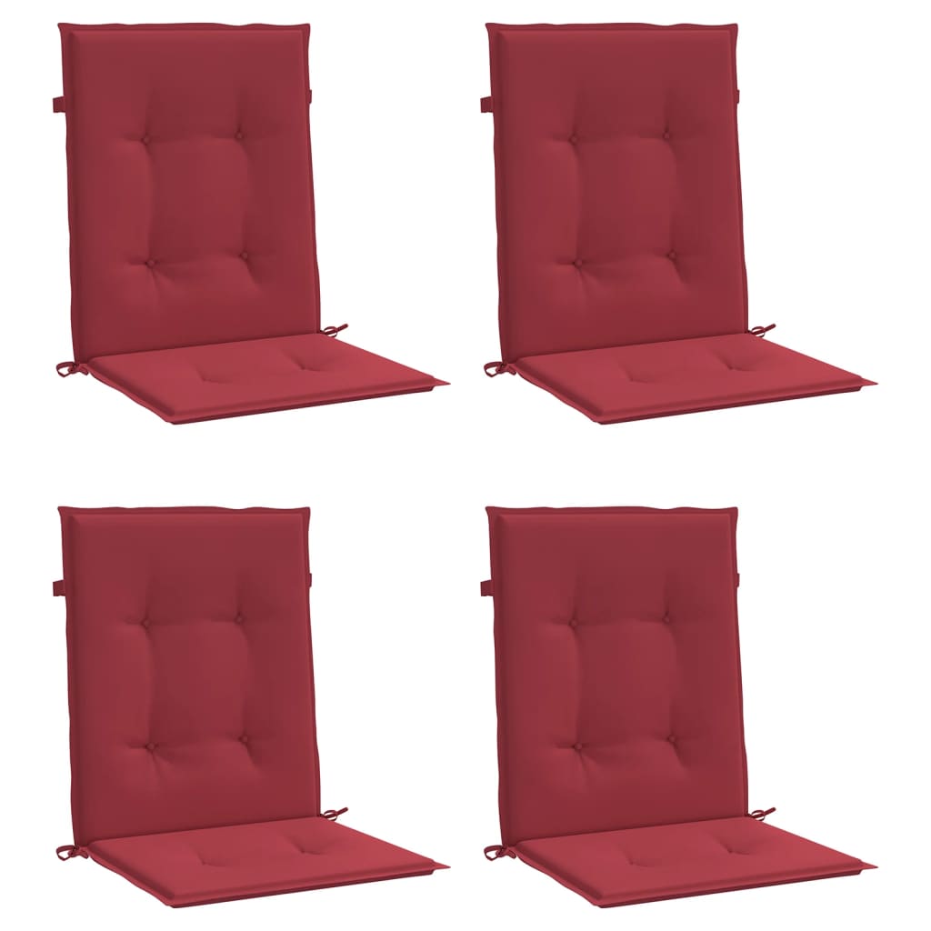 Coussins de chaise de jardin vidaxl 4 pcs 100x50x3 cm oxford tissu vin rouge