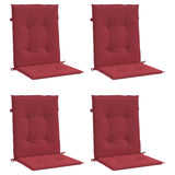 Coussins de chaise de jardin vidaxl 4 pcs 100x50x3 cm oxford tissu vin rouge