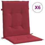 Coussins de chaise de jardin vidaxl 6 pcs 100x50x3 cm oxford tissu vin rouge
