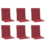 Coussins de chaise de jardin vidaxl 6 pcs 100x50x3 cm oxford tissu vin rouge