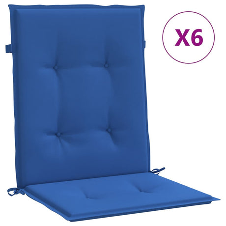 Coussins de chaise de jardin vidaxl 6 pcs 100x50x3 cm oxford tissu royal bleu