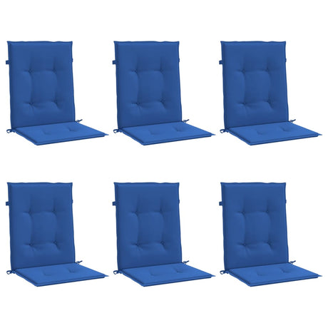 Coussins de chaise de jardin vidaxl 6 pcs 100x50x3 cm oxford tissu royal bleu
