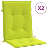 Coussins de chaise de jardin vidaxl 2 pcs 100x50x3 cm tissu oxford vert clair