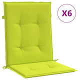 Coussins de chaise de jardin vidaxl 6 pcs 100x50x3 cm tissu oxford vert transparent vert