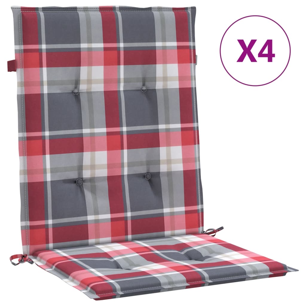 Coussins de chaise de jardin vidaxl 4 pcs 100x50x3 cm oxford tissu diamant motif rouge