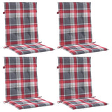 Coussins de chaise de jardin vidaxl 4 pcs 100x50x3 cm oxford tissu diamant motif rouge