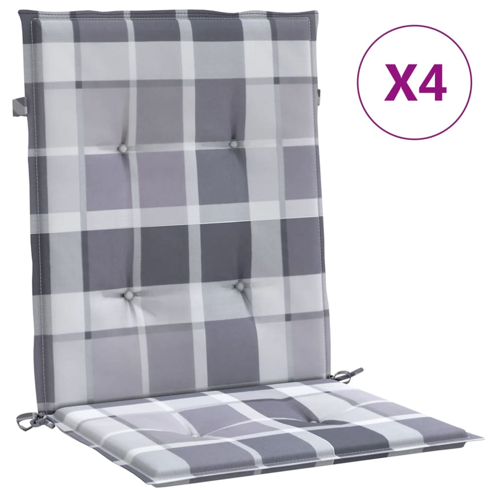 Vidaxl Garden Chair Puter 4 PC -er 100x50x3 cm Oxford Stoff Diamond Pattern Gray