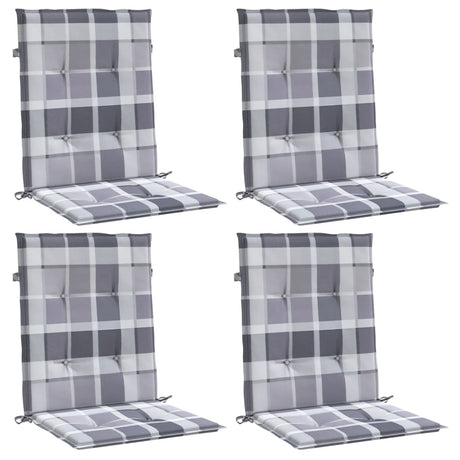 Coussins de chaise de jardin vidaxl 4 pcs 100x50x3 cm oxford tissu diamant motif gris