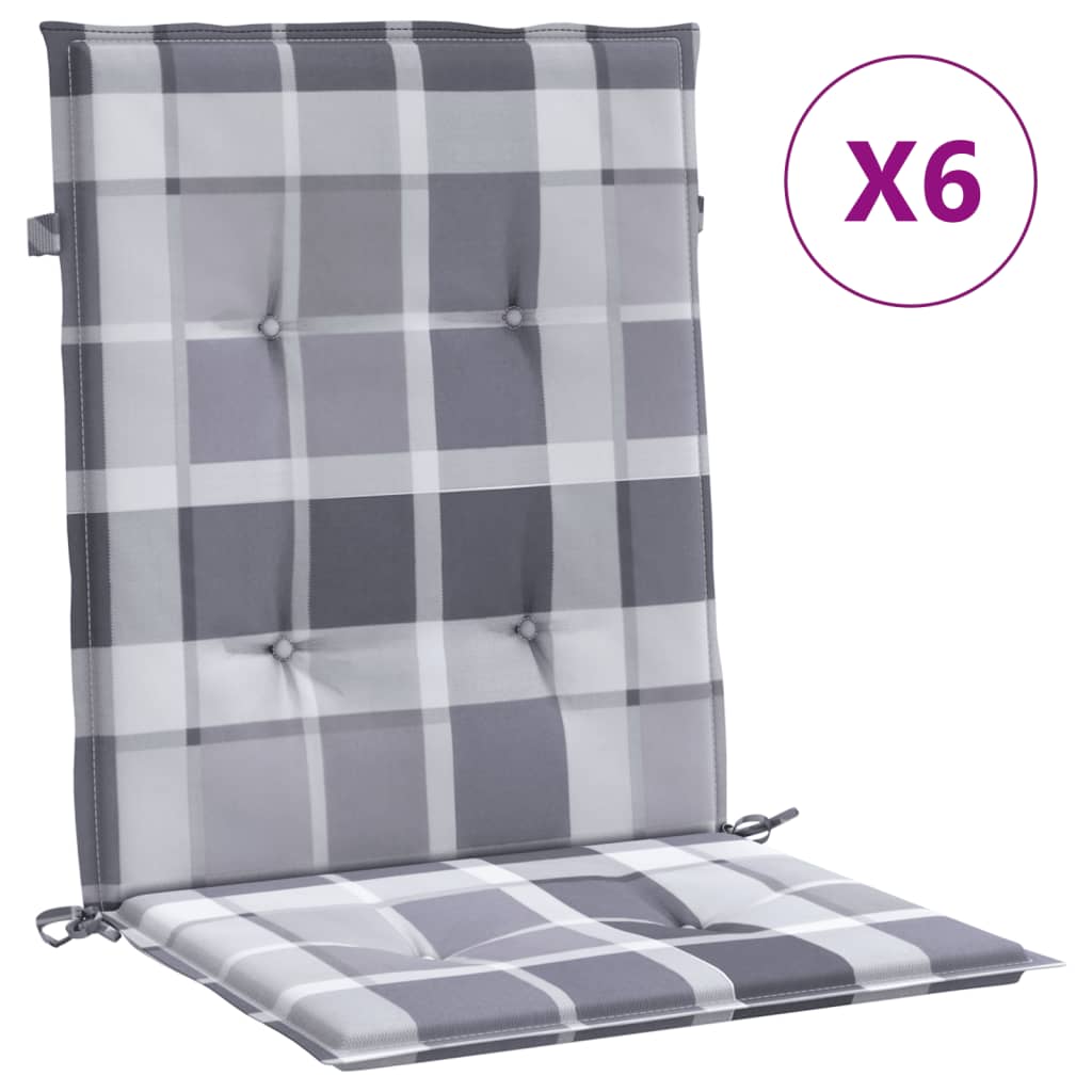 Vidaxl Garden Chair puter 6 stk 100x50x3 cm oxford stoff diamant mønster grå