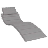 Vidaxl Lounger Cushion 186x58x4 cm Oxford Fabric Gray