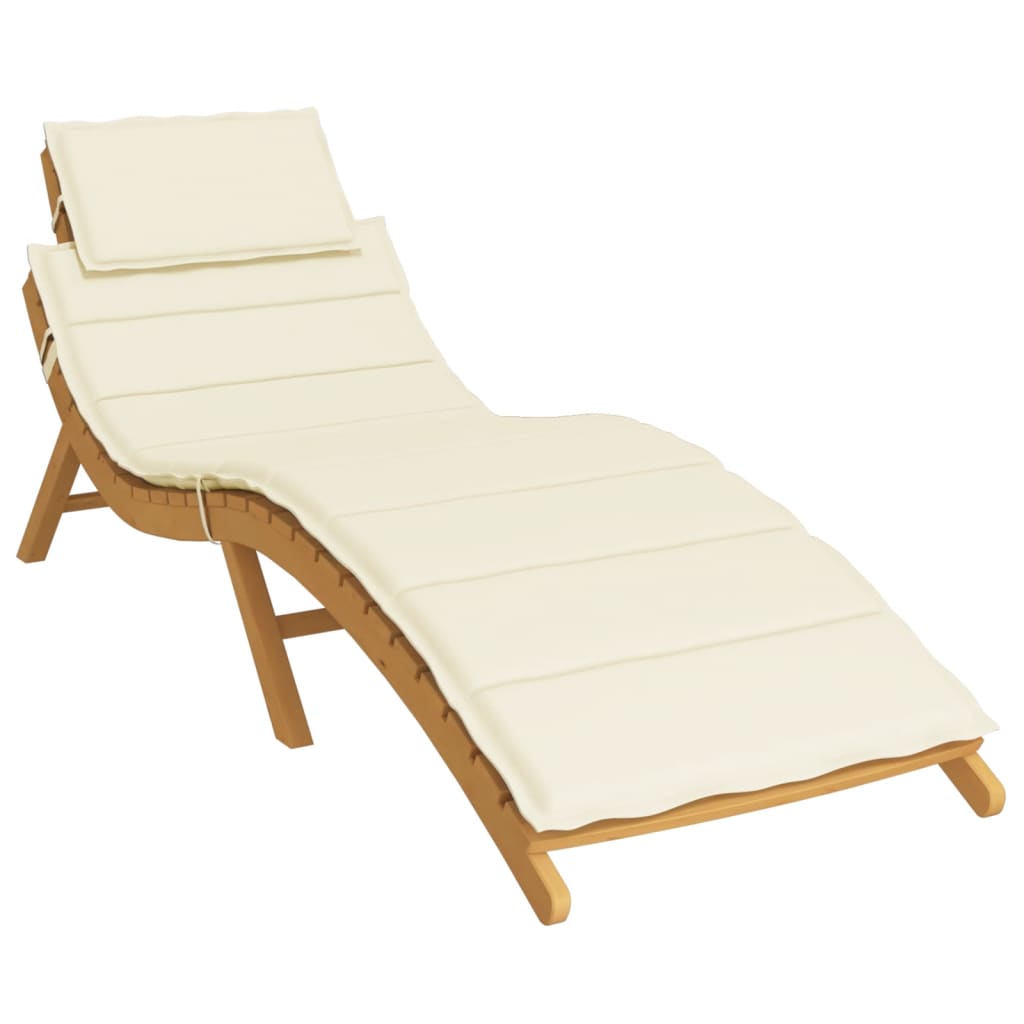 Vidaxl Lounger Cushion 186x58x3 cm Oxford Fabric Crème -Colored