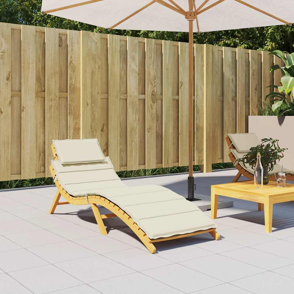 Vidaxl Lounger Cushion 186x58x4 cm Oxford Fabric Crème -Colored