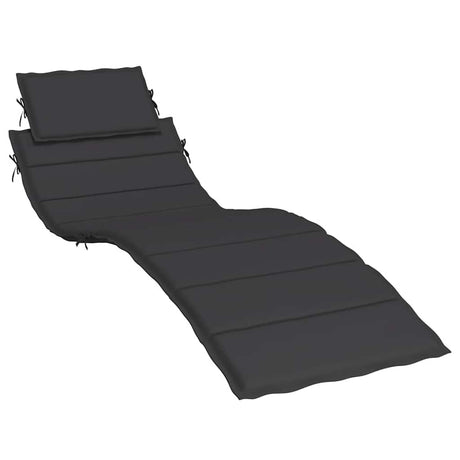 Vidaxl Lounger Cushion 186x58x4 cm Oxford tissu noir